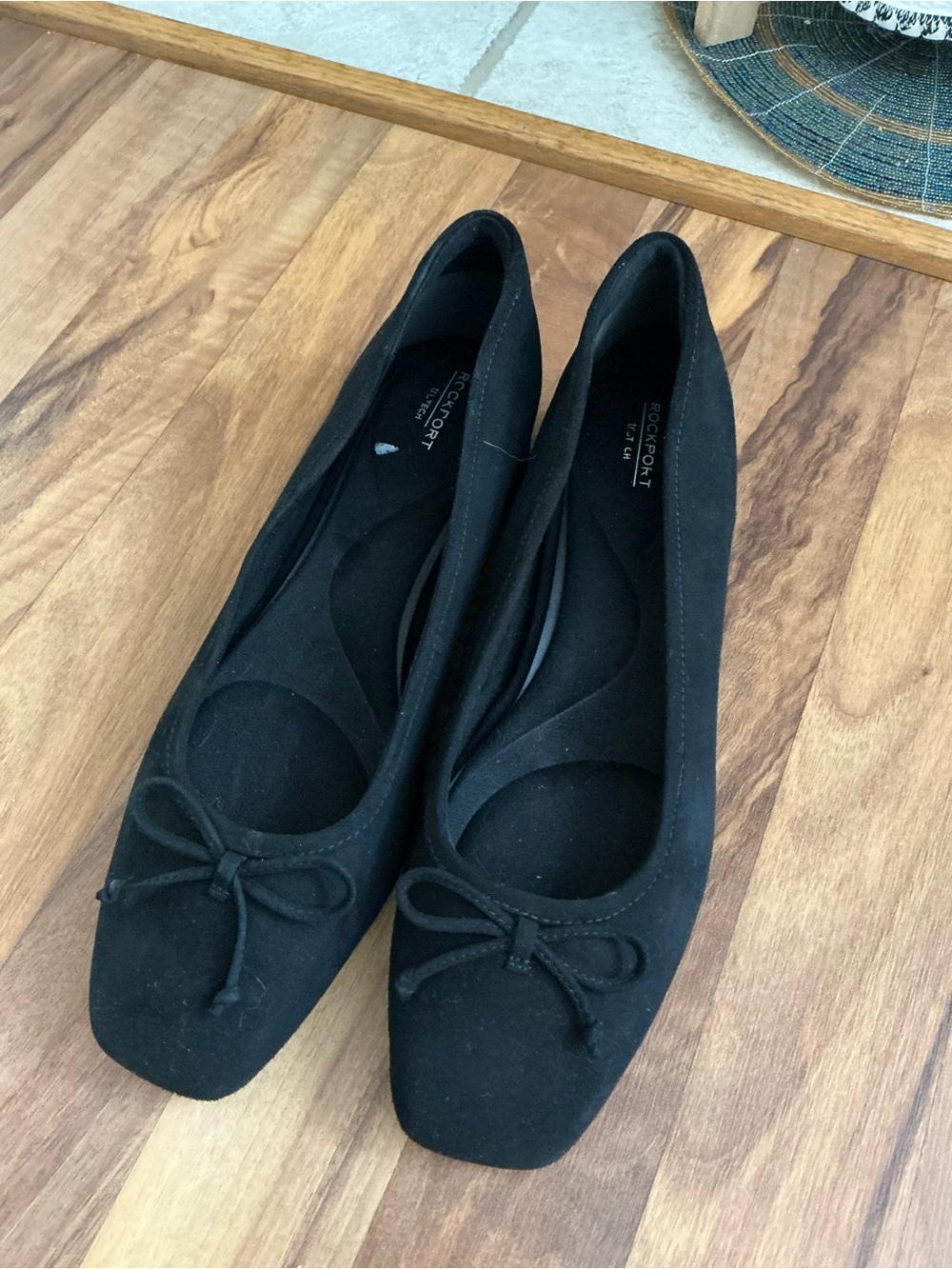 Rockport Black Suede Ballet Flats with Bow